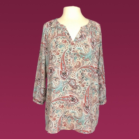 Roz & Ali Tops - Roxy & Ali Paisley Print Blouse